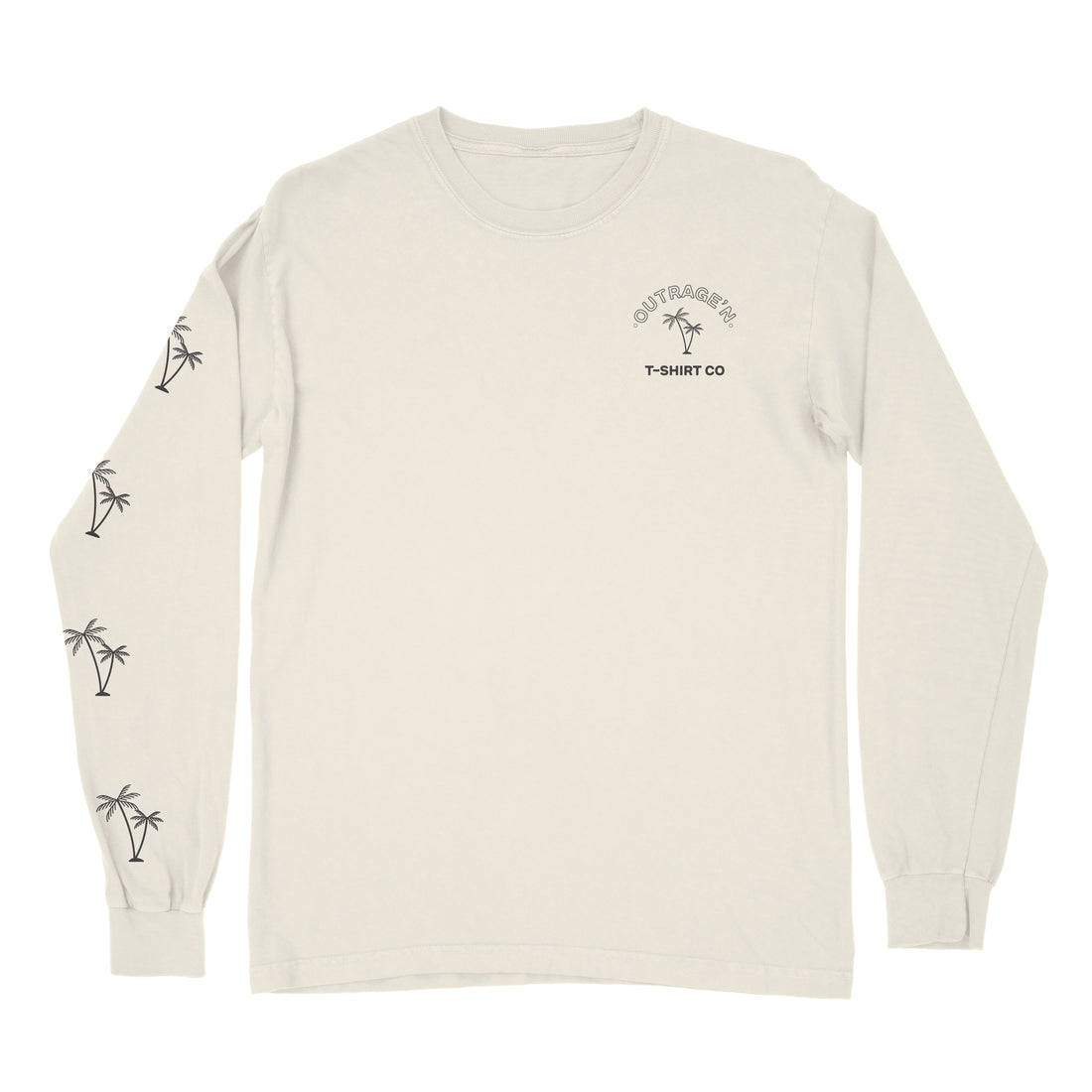 Double Palm Long Sleeve Tee - White