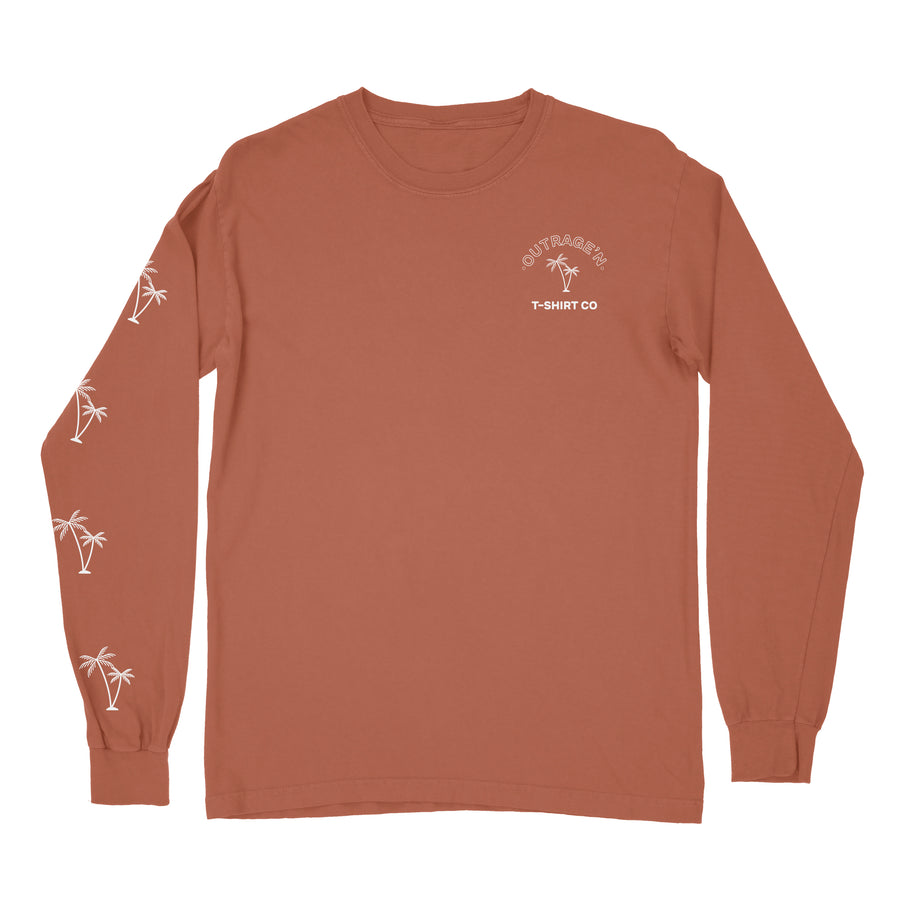 Double Palm Long Sleeve Tee - Rust